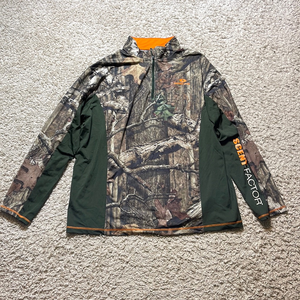 Euc Mossy Oak Break Up Infinity Quarter Zip Camoflauge Pullover Jacket Size Xl